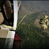 Aerial view of firefighter jumping from a plane